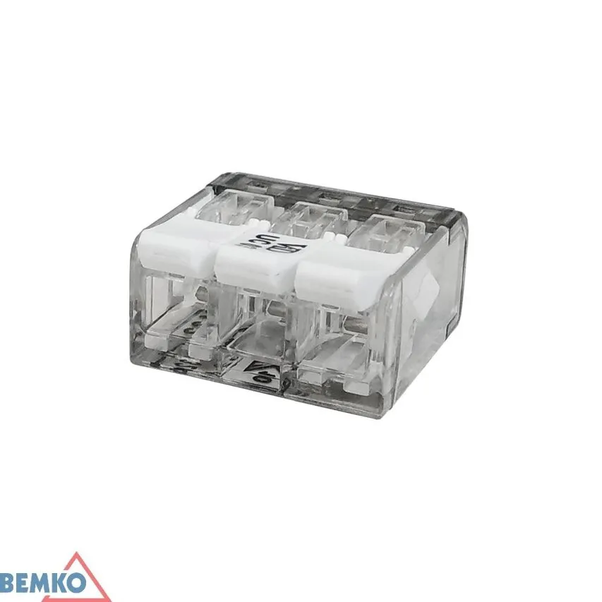 Installations-Schnellverbinder 4mm2 x 3 - 50 Stück Bemko