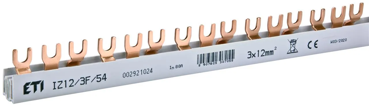 Isolierte Sammelschiene 3P 80A 12mm2 (54 mod.) IZ12/3F/54 002921024