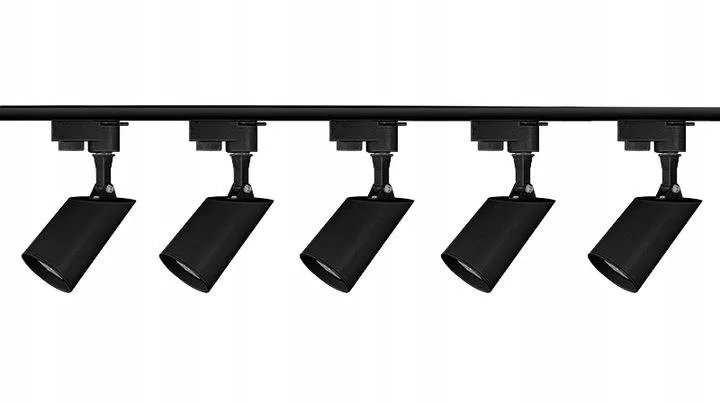 KOMPLETTES SCHIENENSYSTEM MIT REFLEKTOREN SCHWARZ (1,90 m Schiene + 5 Reflektoren) SCHIENENSYSTEM