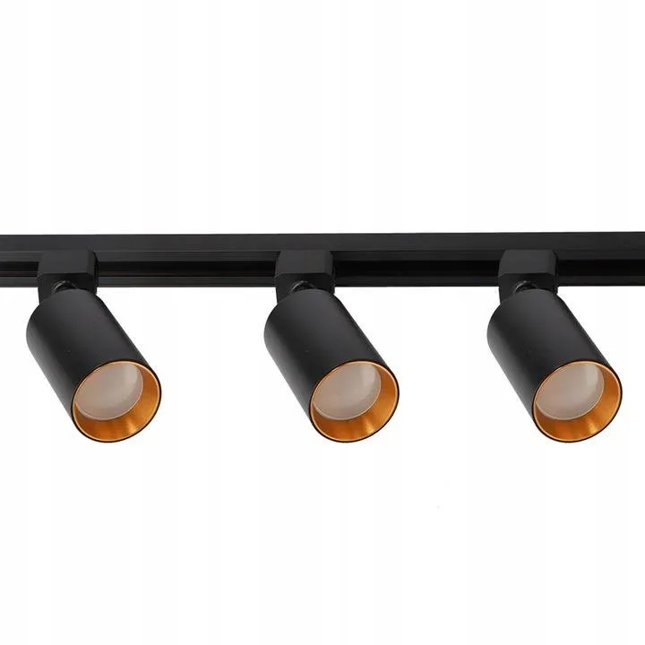 KOMPLETTES SCHIENENSYSTEM MIT REFLEKTOREN SCHWARZ (1,90m Schiene + 3 Stück Reflektoren) SCHIENENSYSTEM