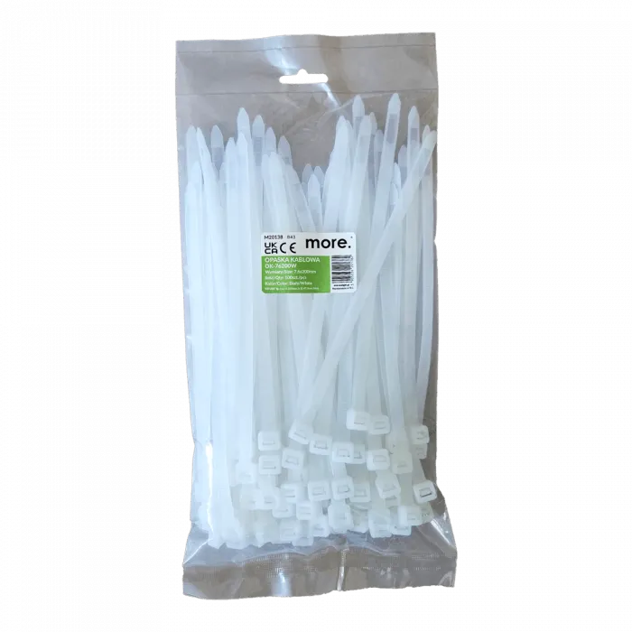 Kabelbinder OK-76200W 7,6x200mm WEISS /100Stück / M20138 Eco Light