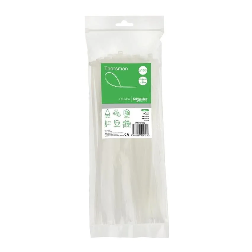Kabelbinder (Trityten) 250x4.8mm in weiß 100 Stk. Schneider IMT46415