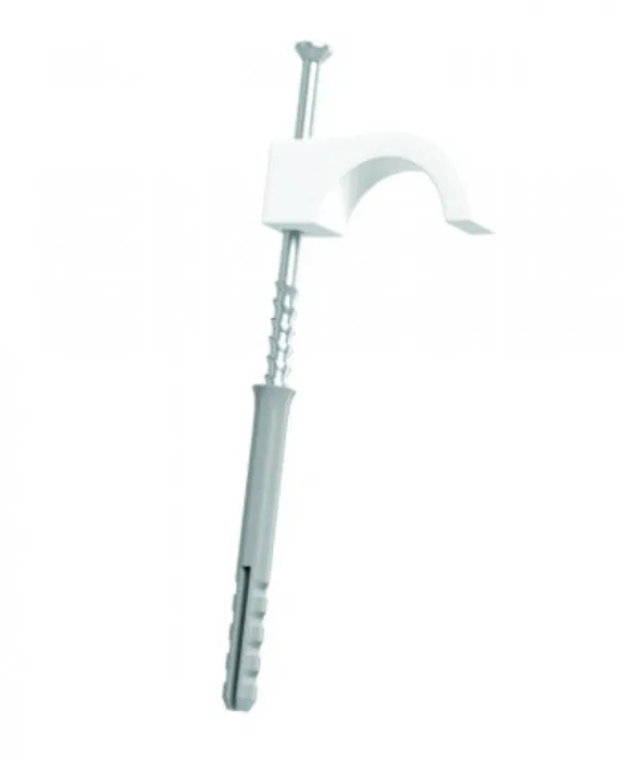 Kabelklemme, Einzelhaken mit Stift HP-1K WEISS /50 Stück / M20394 Eco Light