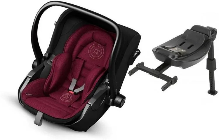 Kiddy Evoluna I-Size 2 Autositz 0-13kg Beet Red Melange - Ice grey + Isofix Basis