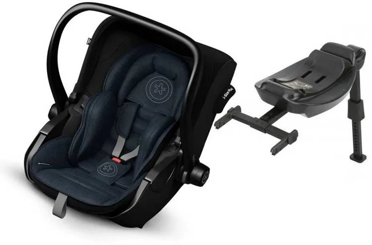 Kiddy Evoluna I-Size 2 Autositz 0-13kg Indigo Blue Melange - Ice Grey + Isofix Base