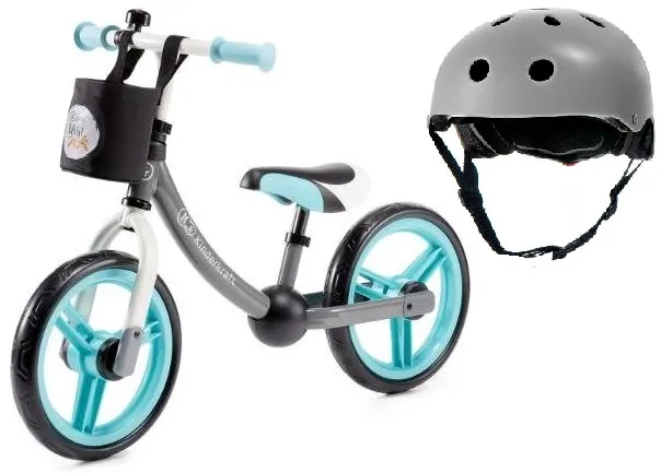 KinderKraft Laufrad 2Way Next mit Zubehör Turquise + Kinderkraft Sicherheitshelm