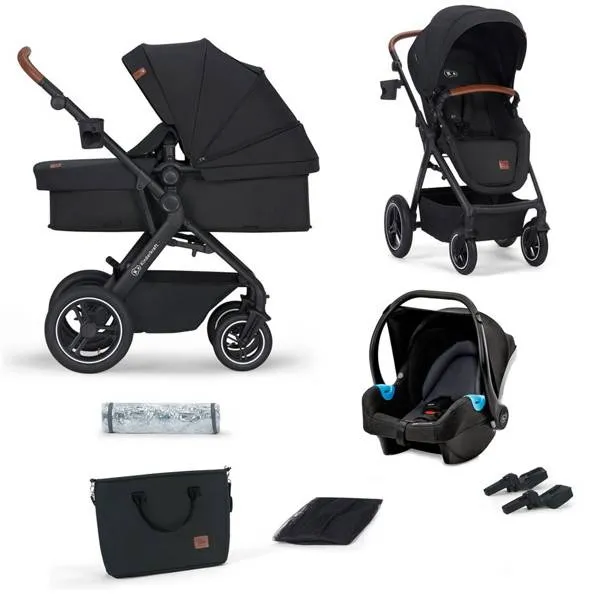 Kinderkraft B-Tour Tiefschlafkinderwagen + 0-13 kg Autositz Set 3-in-1 Schwarz