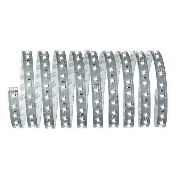 Komplettset mit Stripe LED 3m Tageslicht MaxLED 500 17W 6500K 1650lm 230/24V Silber