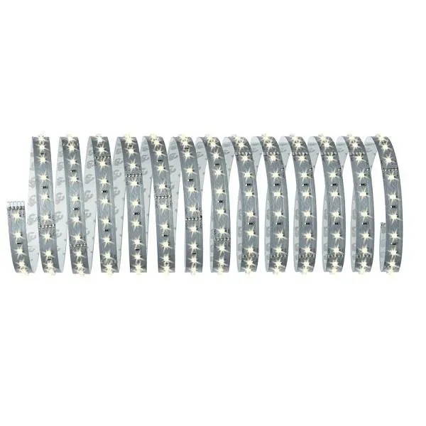 Komplettset mit Stripe LED 5m Warmweiß MaxLED 500 33,5W 2700K 2750lm 230/24V Silber