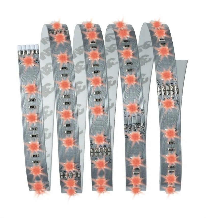 Komplettset mit Stripe LED MaxLED RGB 1,5m 20W 230/24V Silber