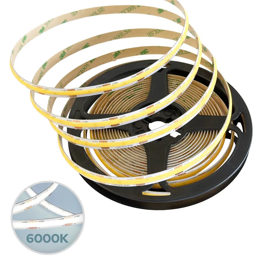 LED-Leiste NASTRO COB 12W/m 480LED/m 6000K dimmbar IP22 12V DC 5m EDO777650 EDO Solutions