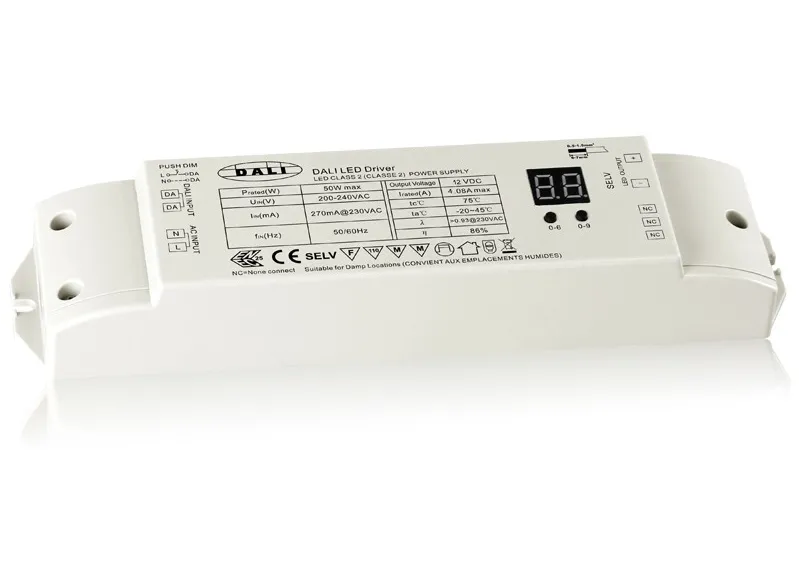 LED-Netzteil 12V 4A 50W mit DALI/PUSH-Schnittstelle