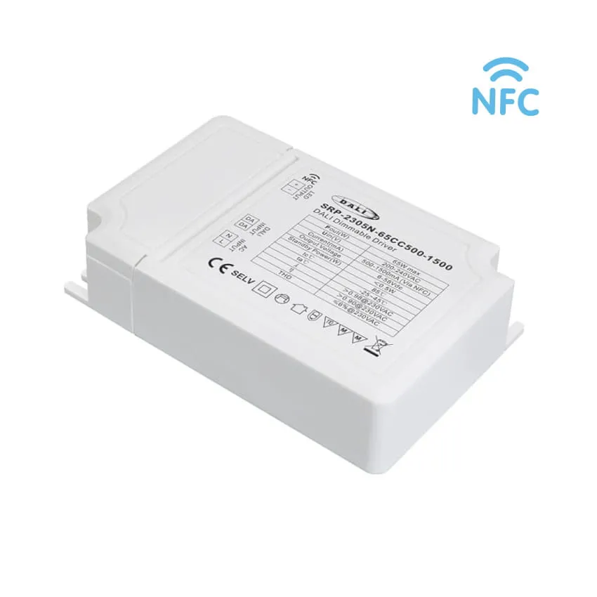 LED-Stromversorgung 65W 500-1500mA DALI DT6 NFC