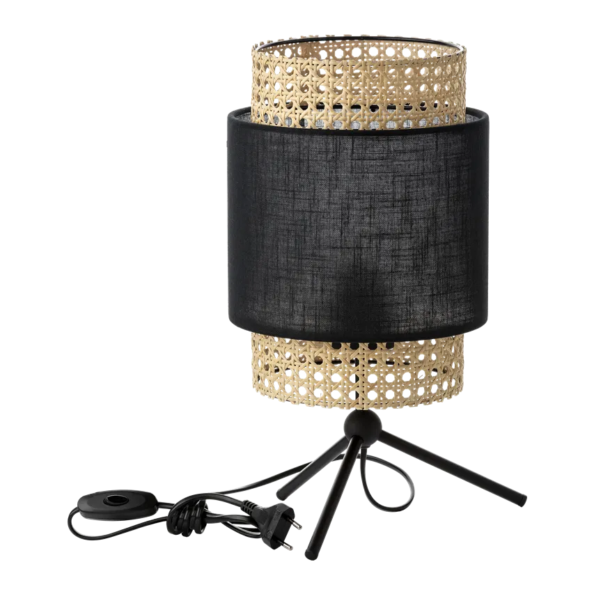 Lana E27, Nachttischlampe, max. 60W, schwarz