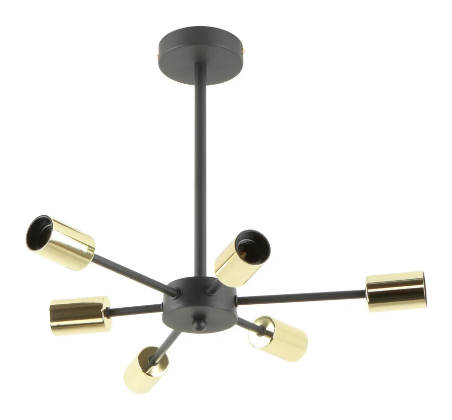 MANDI Pendelleuchte Schwarz/Gold 6x E27 max 40W A8100-6 Zuma Line