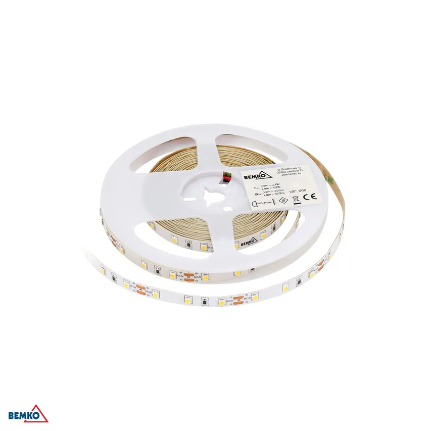 PREMIUM LED-Streifen 12V DC 2835 300LED/5M 4.8W/1M IP65 neutralweiß Bemko