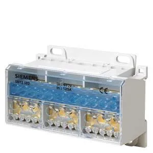 SENTRON 3P 125A 690V 1x25-35mm2 4x16mm2 7x10mm2 DIN-Verteilerblock 5ST2502 Siemens