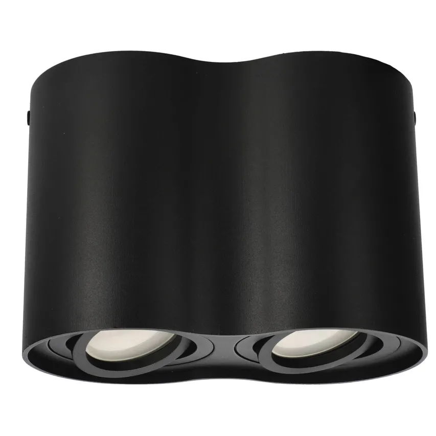 SKAND 2 Schwarz 2xGU10 IP20 runder schwarzer Doppel-Deckenstrahler EDO777104 Edo Solutions
