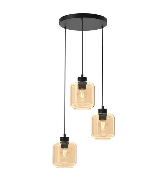 SOMBRA AMBER Pendelleuchte 3xE27 schwarz MLP8372