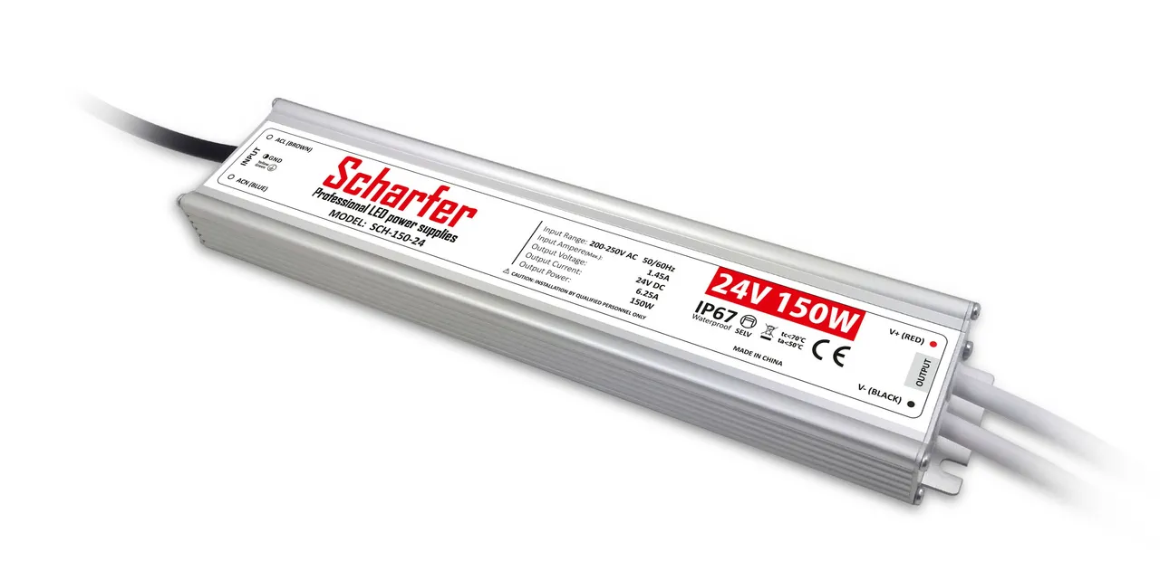 Scharfer hermetisch Netzteil 150W 24V IP67 6.25A universal Trafo SCH-150-24
