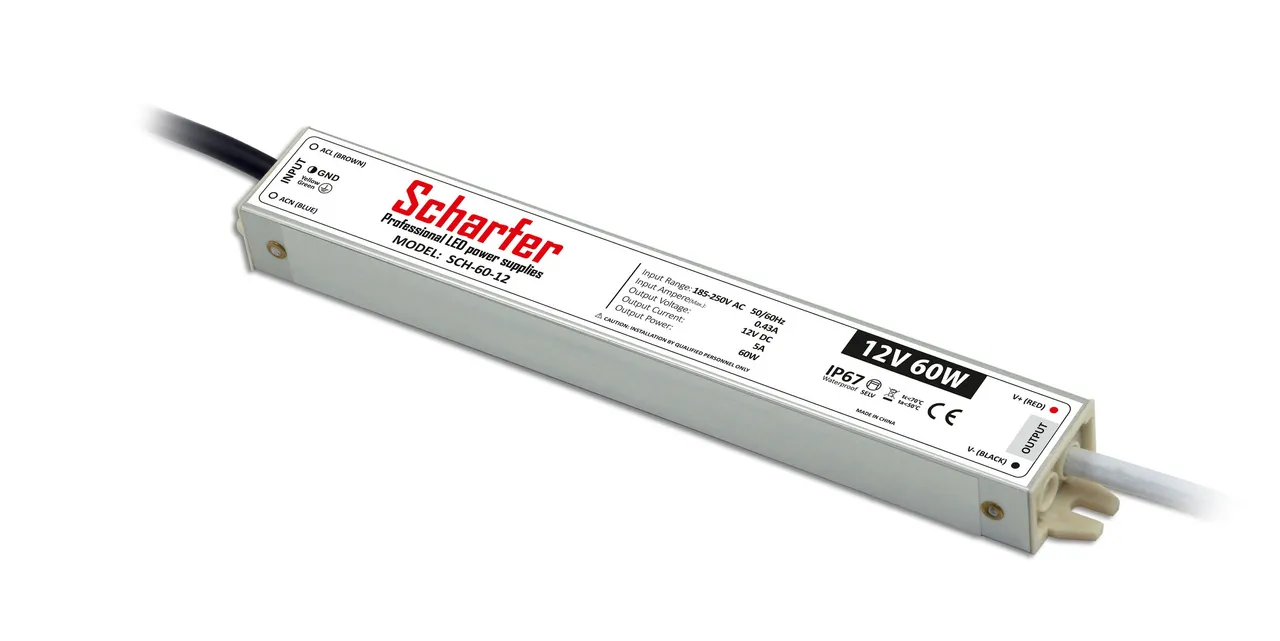 Scharfer hermetisch Netzteil 60W 12V IP67 5A universal Trafo SCH-60-12