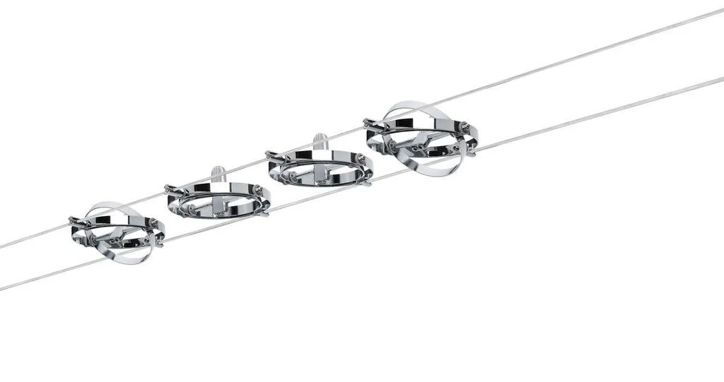 Seilsystem Cardan 4xGU5,3 Chrom-mat 12V