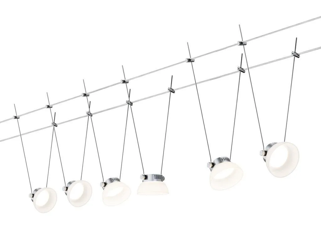 Seilsystem LED IceLED 6x4W Chrom matt, weiß 12V