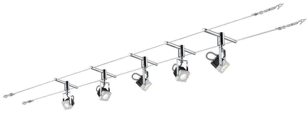Seilsystem LED Mezzo 5x5W Chrom 12V weiß Chrom
