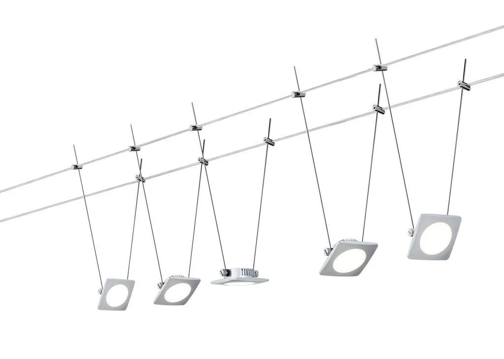 Seilsystem LED QuadLED 5x4W Chrom matt 12V