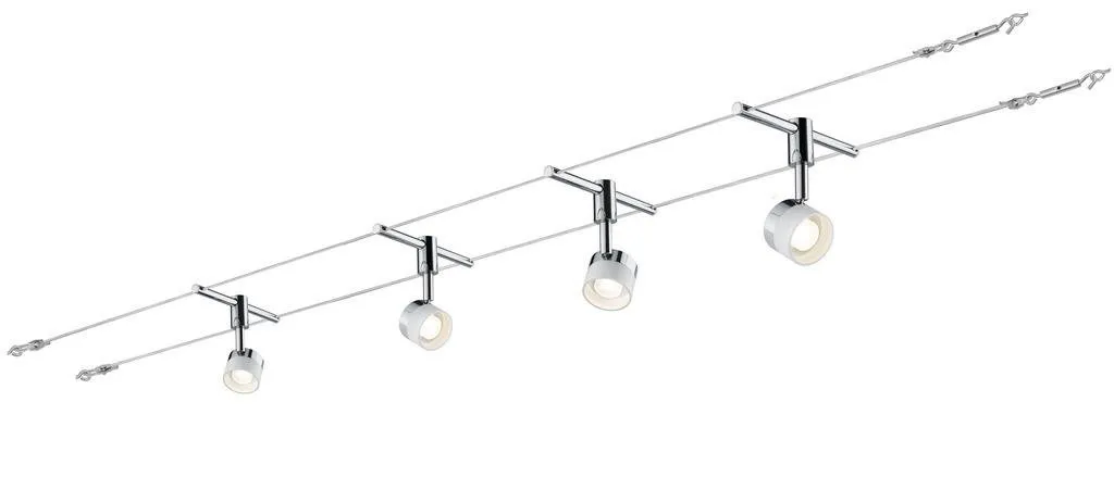Seilsystem LED Stage 4x5W 2700K 300lm Chrom 12V