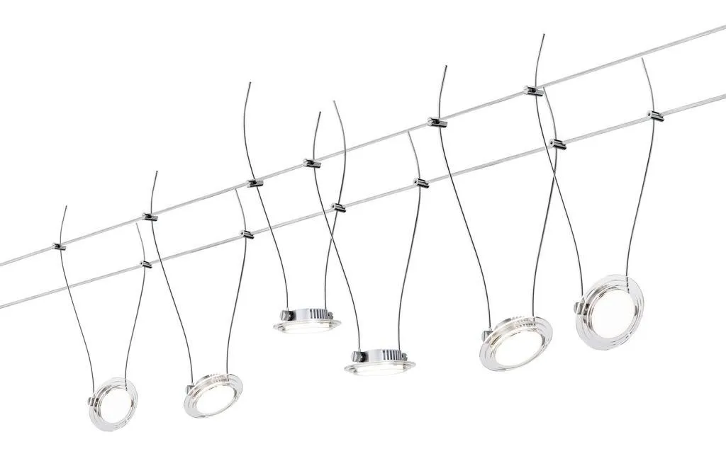 Seilsystem LED Twist Coin 6x4W Chrom matt 12V