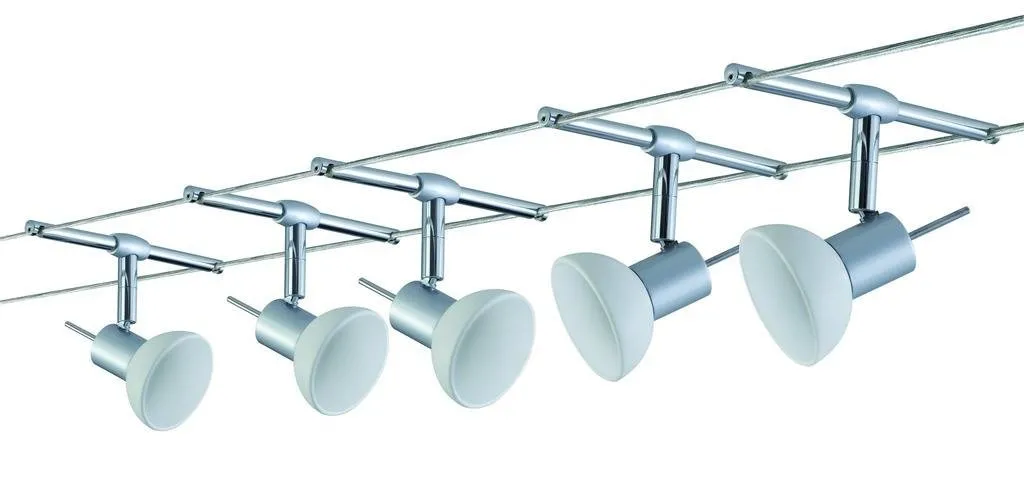 Seilsystem Sheela 5xGU5,3 Chrom matt 12V