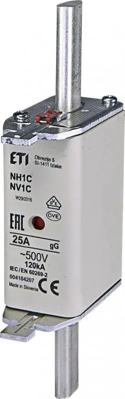 Sicherungseinsatz NH1C gG 25A/500V ETI 004184207