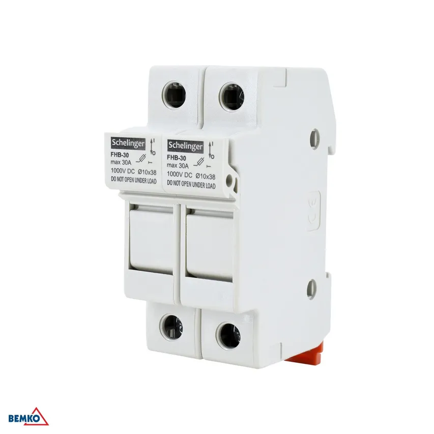 Sicherungshalter 2-polig für 10x38 1000V DC-Sicherungseinsätze MAX. 32A SCHELINGER
