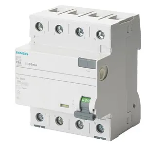 Siemens SENTRON FI-Schutzschalter, 4-polig, Typ A, In: 40 A, 30 mA, Un AC: 400 V