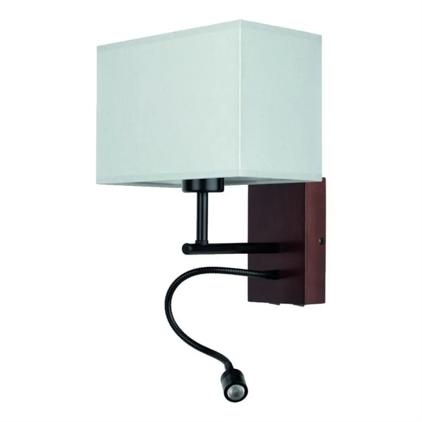 Sonar Wandleuchte 1xE27 Max.25W, Inkl.1xLED 1W Nussbaum/Schwarz/Grau