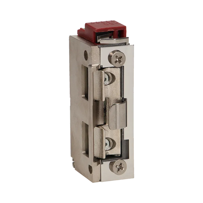 Symmetrischer elektrischer Türöffner mit Gleitschiene und Türöffnungsanzeige, reversibel, MINI, Schwachstrom 280mA bei 12VDC