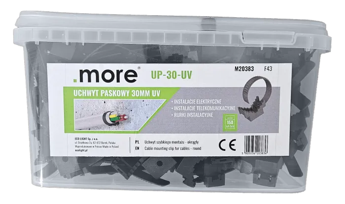 UP-30-UV Bandkabelhalter Eimer Schwarz (150) M20383 Eco Light