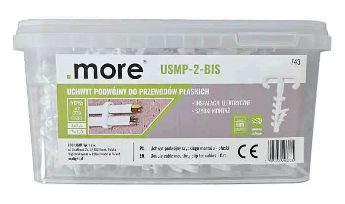 USMP-2-BIS Eimer für Doppelkabelhalter (500 Stück) M20377 Eco Light