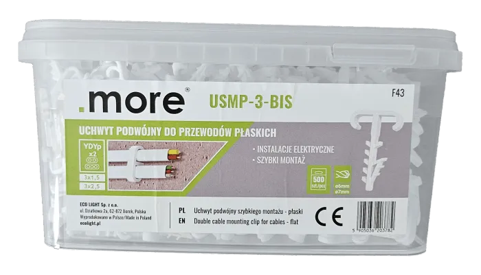 USMP-3-BIS Eimer für Doppelkabelhalter (500 Stück) M20378 Eco Light