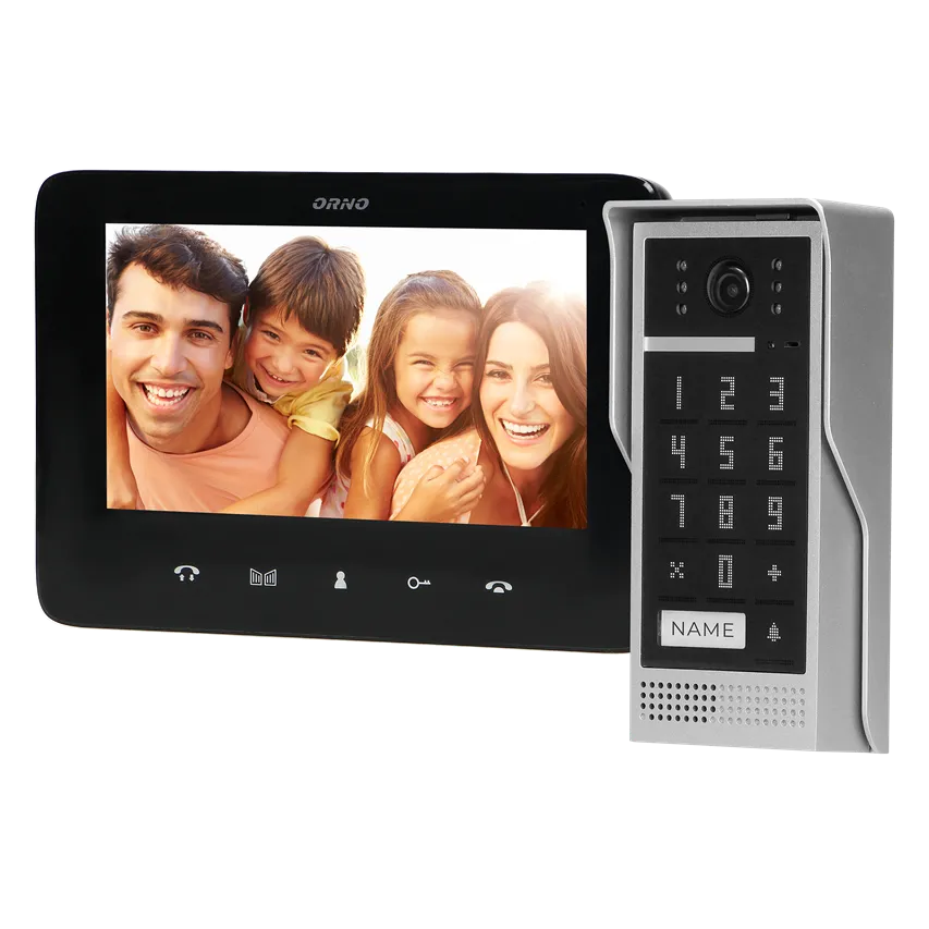 Video-Gegensprechanlage, Freisprecheinrichtung, Farbe, LCD 7", Gegensprechanlage, mit Tastatur, Aufputz, schwarz, SCUTI