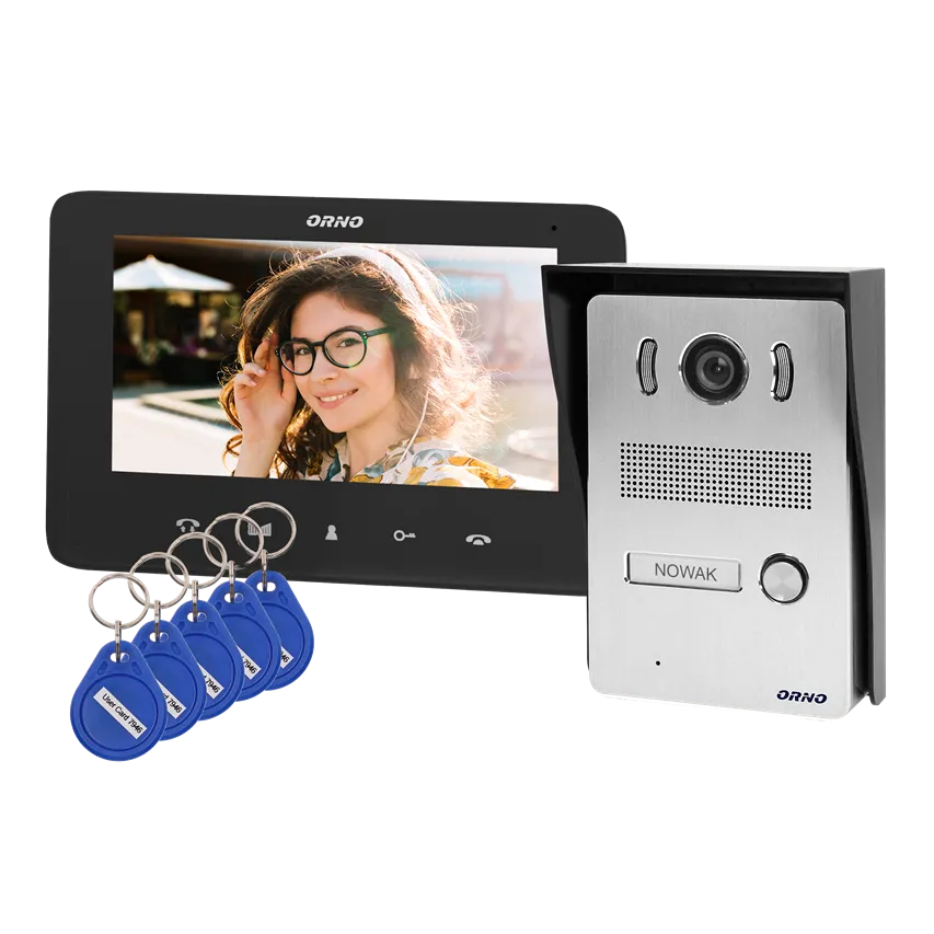 Video-Türsprechanlage, Farbe, LCD 7", mit Proximity-Schlüsselleser, Gegensprechanlage, Aufputz, INDI N