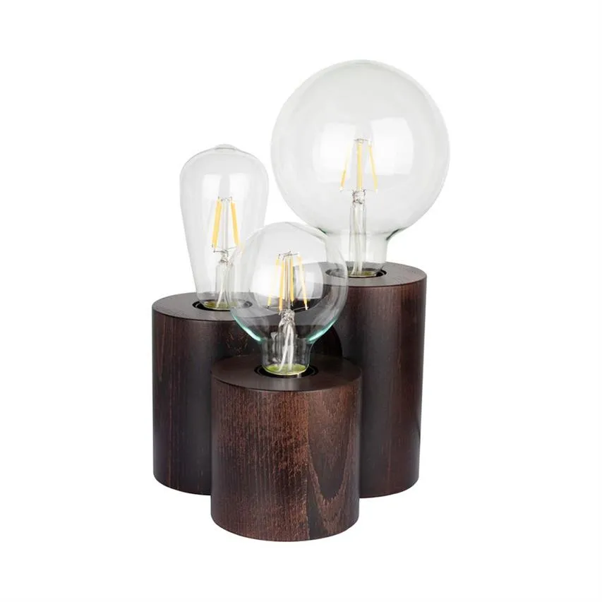 Vincent Runde Tischlampe 3xE27 Max.15W Walnuss/Schwarz Spot Light 2266376