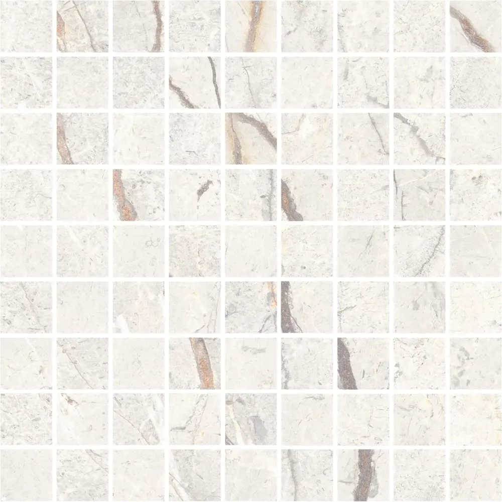 MARAZZI FLIESEN MYSTONE SILVER ROOT MOSAIK WHITE NATURAL 30X30