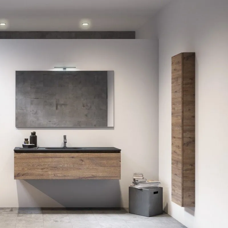 PAINT WASCHTISCHUNTERSCHRANK 1 SCHUBLADE MIT WASCHTISCHSPIEGEL UND LAMPE