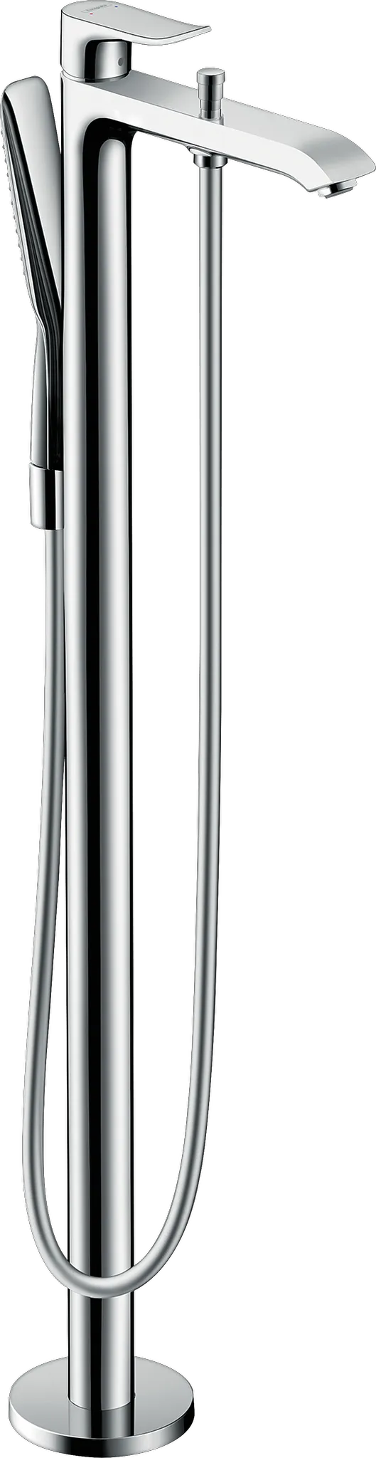 Wannenmischer Metris Fertigset zur Bodenmontage chrom