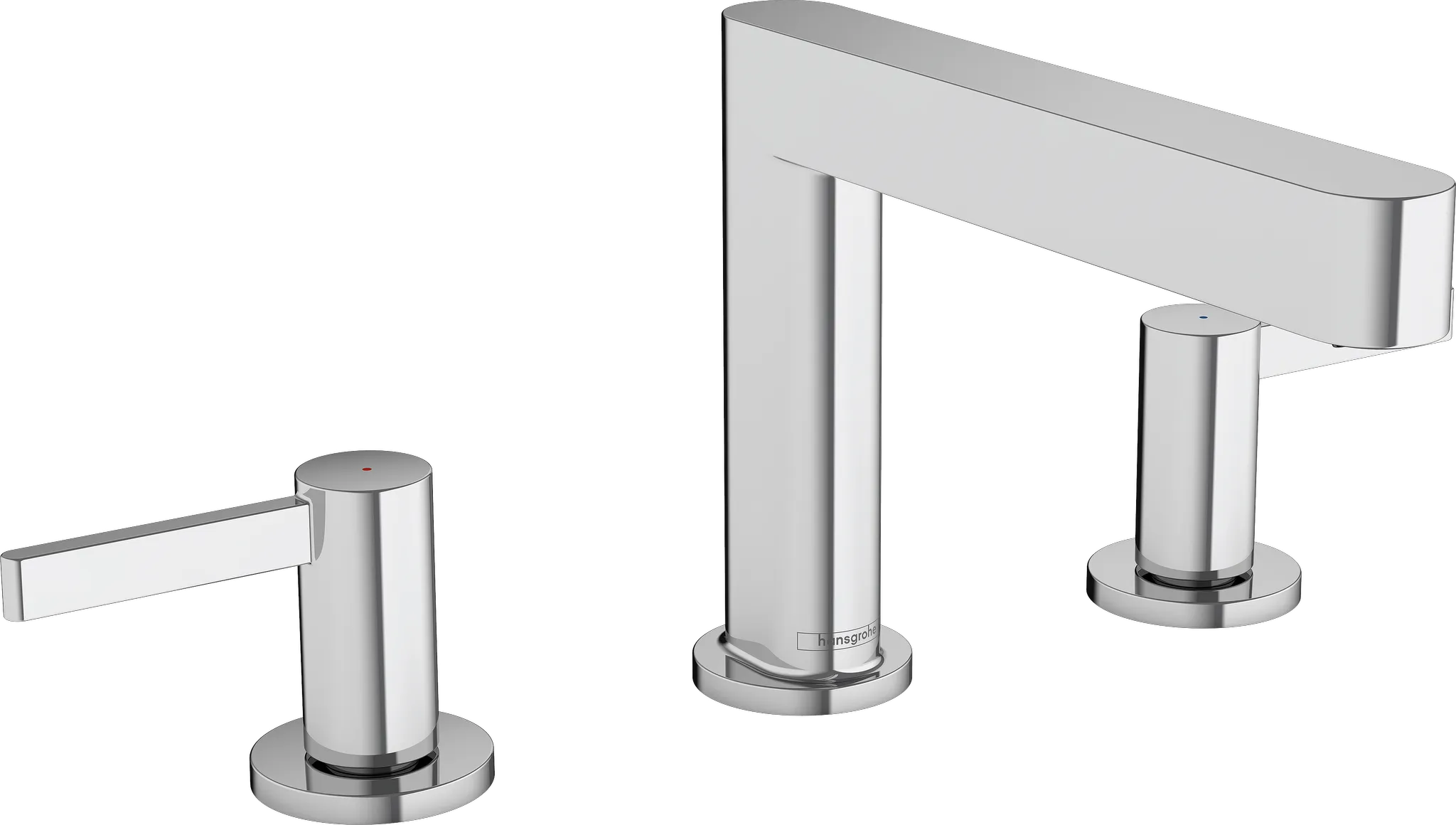 3-Loch Waschtischarmatur 110 Finoris mit Push-Open Ablaufgarnitur chrom