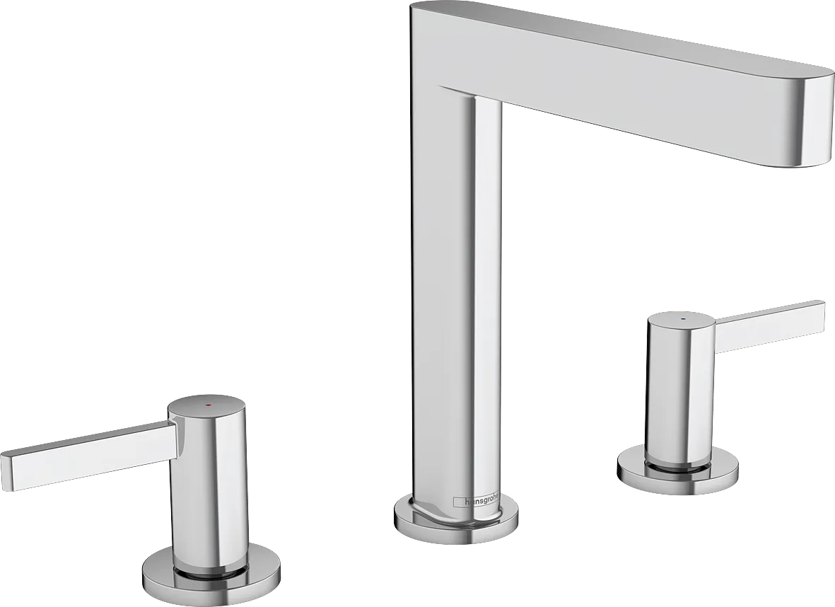 3-Loch Waschtischarmatur 160 Finoris mit Push-Open Ablaufgarnitur chrom