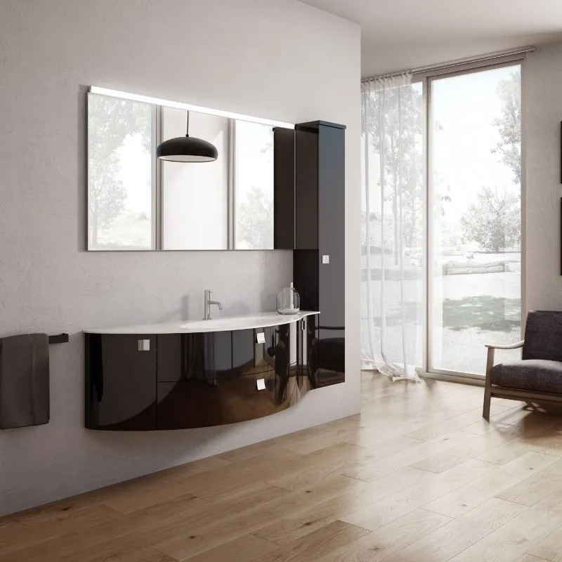 ARCHITECTURAL 2-SCHUBLADEN-WASCHTISCH MIT SOCKEL UND SPIEGEL