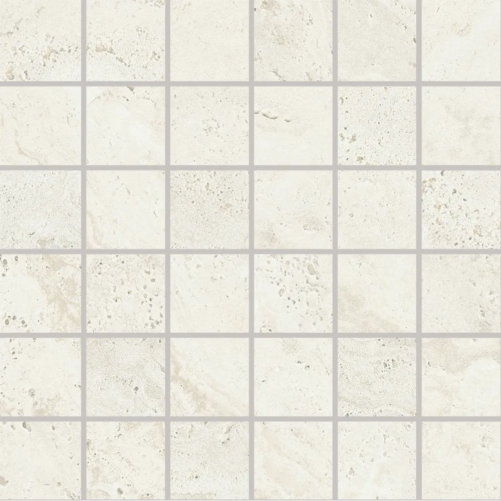 PROVENZA FLIESEN UNIQUE TRAVERTINE MOSAIK WHITE MINIMAL NATURAL 30X30